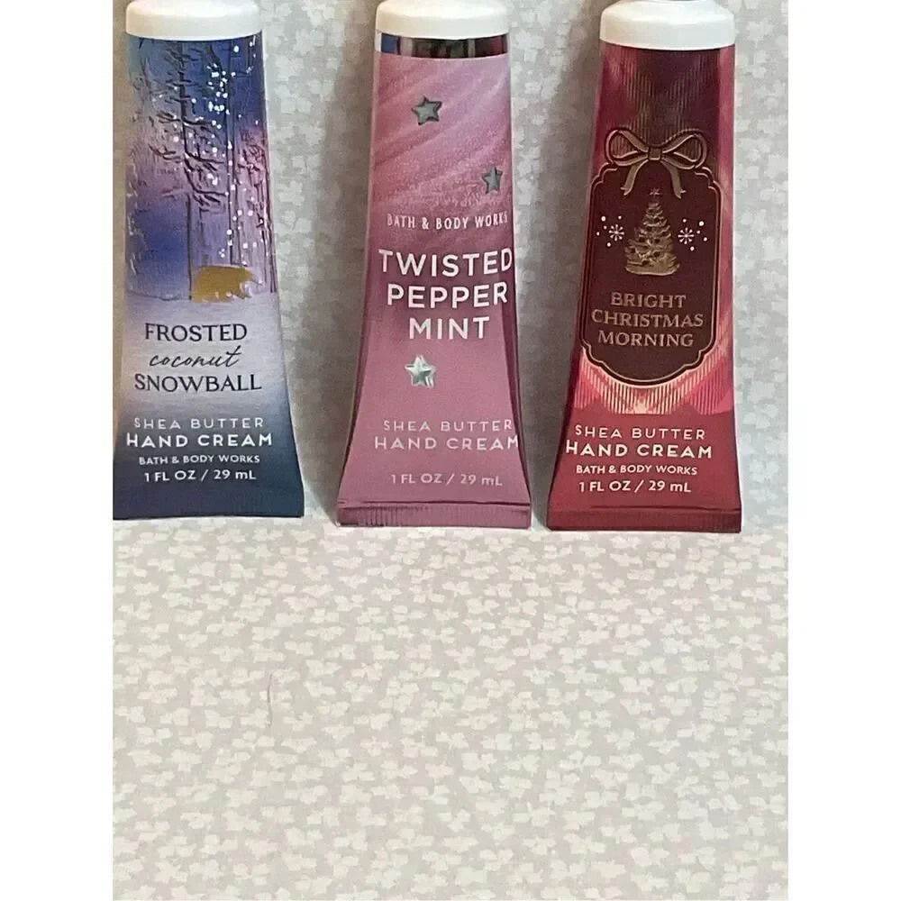 Bath and Body Works 3 Christmas Scented Shea Butter Hand Creams - 1 FL OZ Each